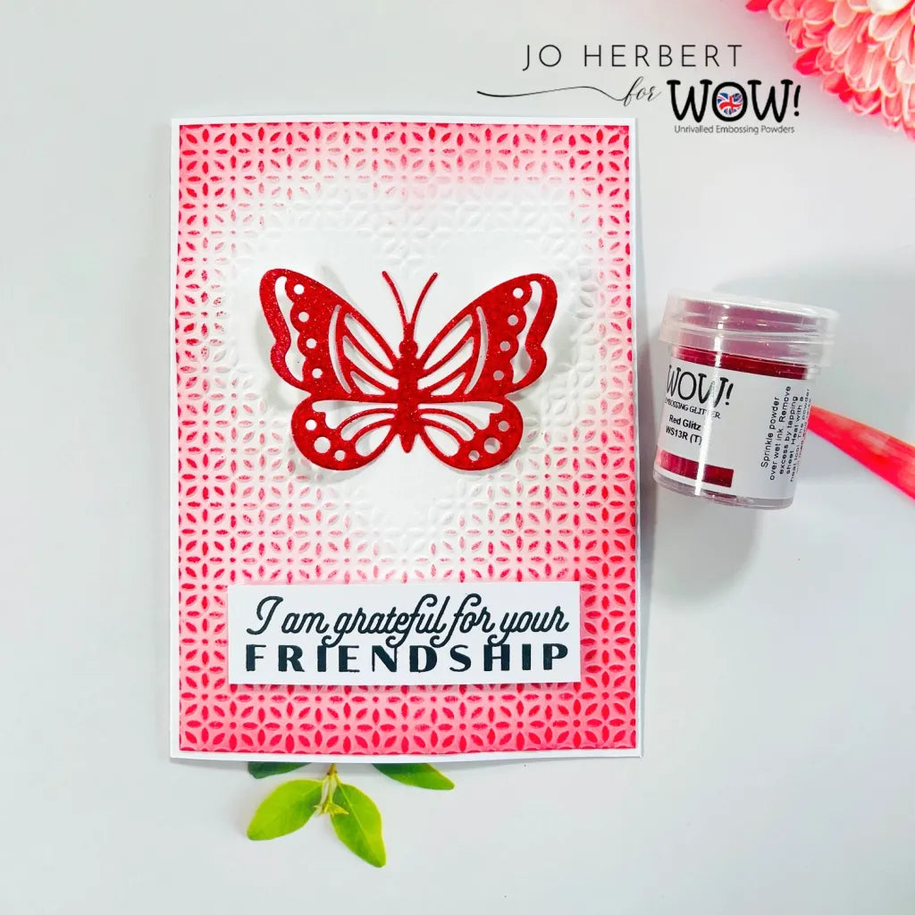 WOW Embossing Powder Glitter Red Glitz ws13r butterfly