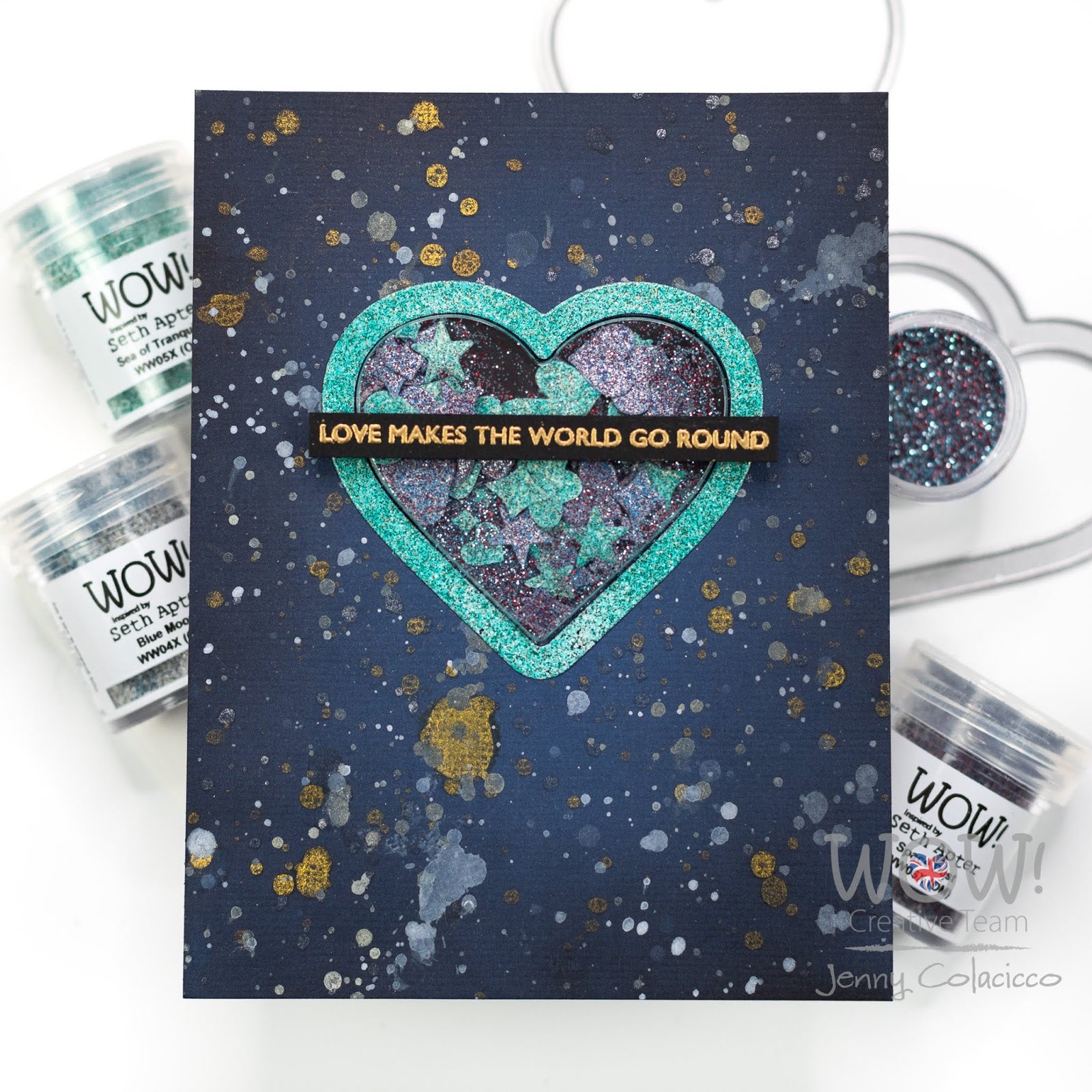 WOW Embossing Powder Sea of Tranquility ww05x heart