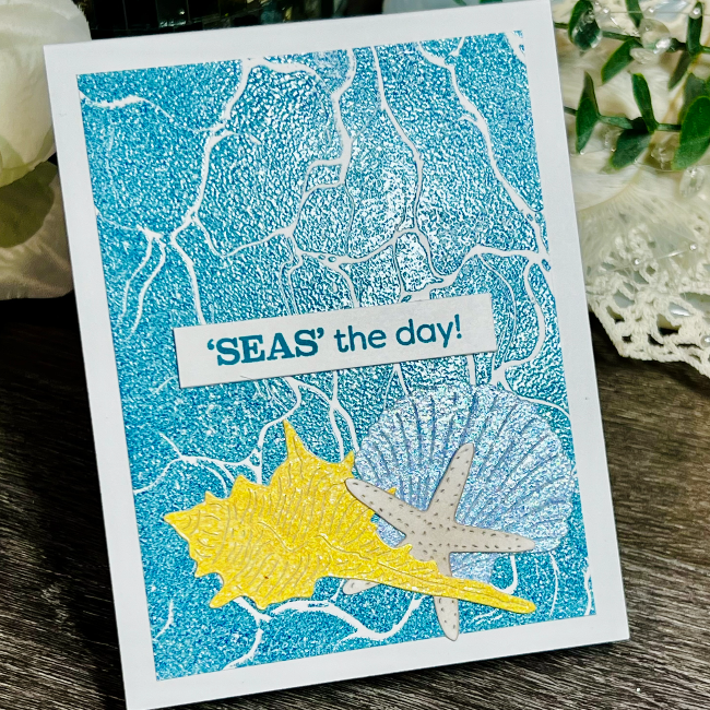 WOW Embossing Powder Speckled Sky wl140x seas the day card