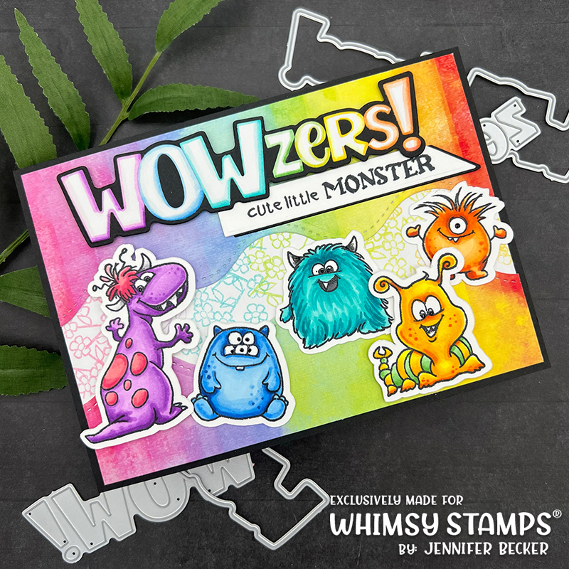 Whimsy Stamps Wowzers Word Dies WSD188 Monster