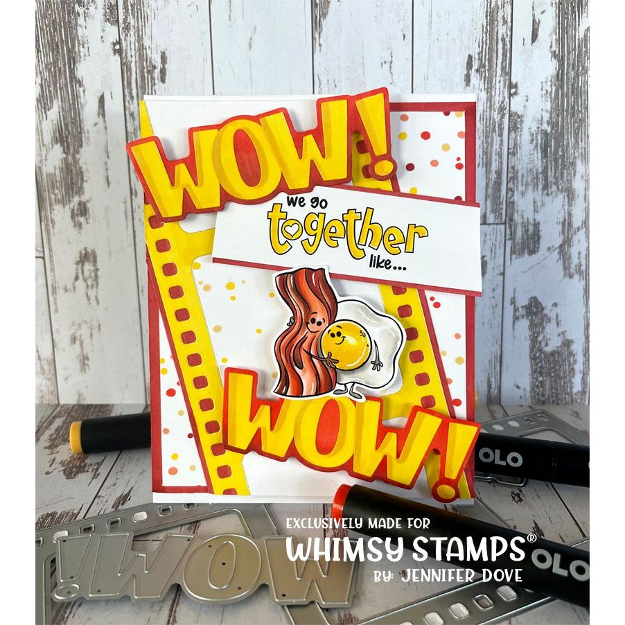 Whimsy Stamps Wowzers Word Dies WSD188 Bacon