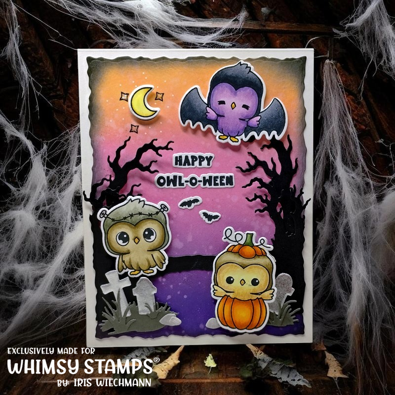 Whimsy Stamps Owl-O-Ween STAMPtember Exclusive Stamps 3480ssc