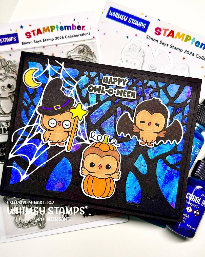 Whimsy Stamps Owl-O-Ween STAMPtember Exclusive Stamps 3480ssc
