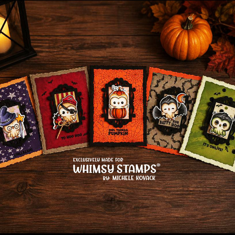 Whimsy Stamps Owl-O-Ween STAMPtember Exclusive Stamps 3480ssc