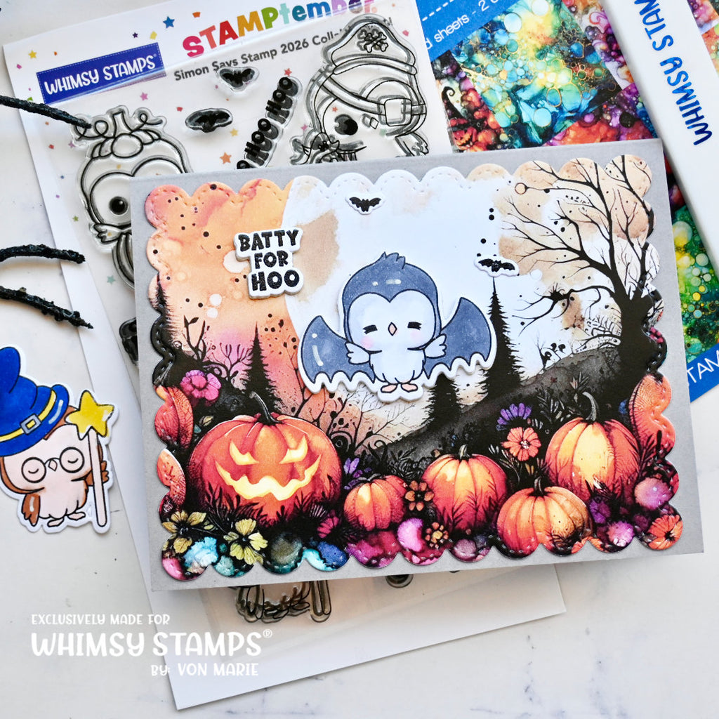 Whimsy Stamps Owl-O-Ween STAMPtember Exclusive Stamps 3480ssc