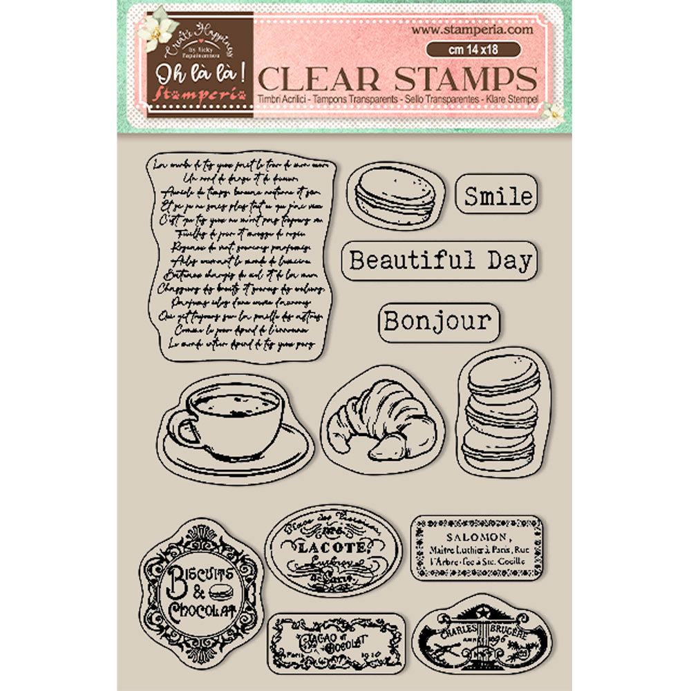 Stamperia Create Happiness Oh La La Labels Clear Stamps wtk175