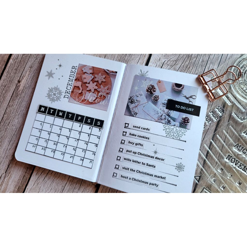 Stamperia Create Happiness Christmas Calendar, Monthly Clear Stamps wtk178 journal | color-code:ALT01