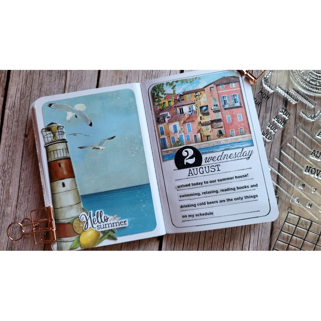 Stamperia Create Happiness Christmas Calendar, Monthly Clear Stamps wtk178 summer journal