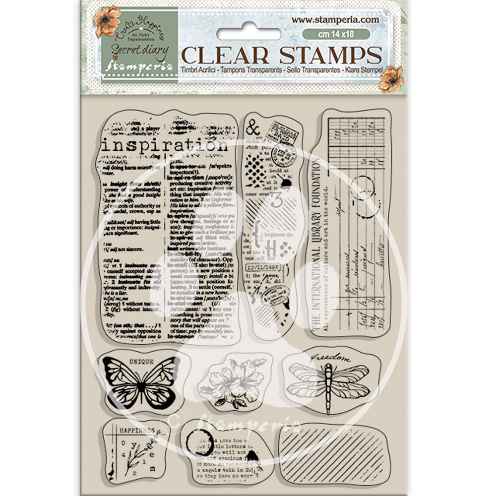 Stamperia Create Happiness Secret Diary Inspiration Clear Stamps wtk191