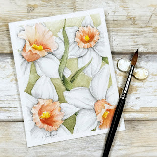 Colorado Craft Company Whimsy World Daffodil Background ww857 watercolor