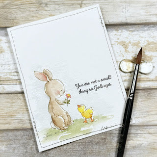 Colorado Craft Company Whimsy World Bunny and Duckling Clear Stamps ww970 watercolor