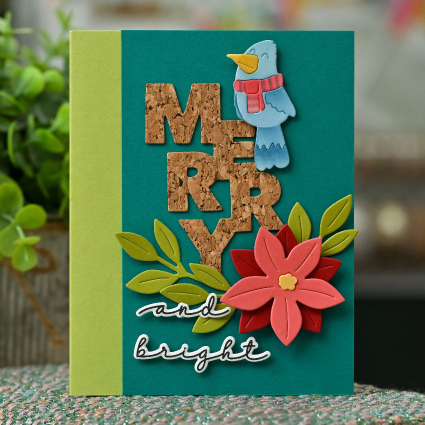 Waffle FLower Overlapping Merry Additions Matching Dies 422094 bird