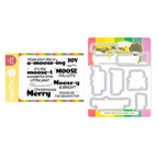 Waffle Flower A-moose-ing Sentiments Clear Stamp and Piercing Die Set