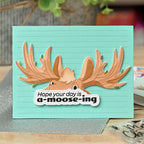 Waffle Flower A-moose-ing Sentiments Clear Stamps 422125 blue