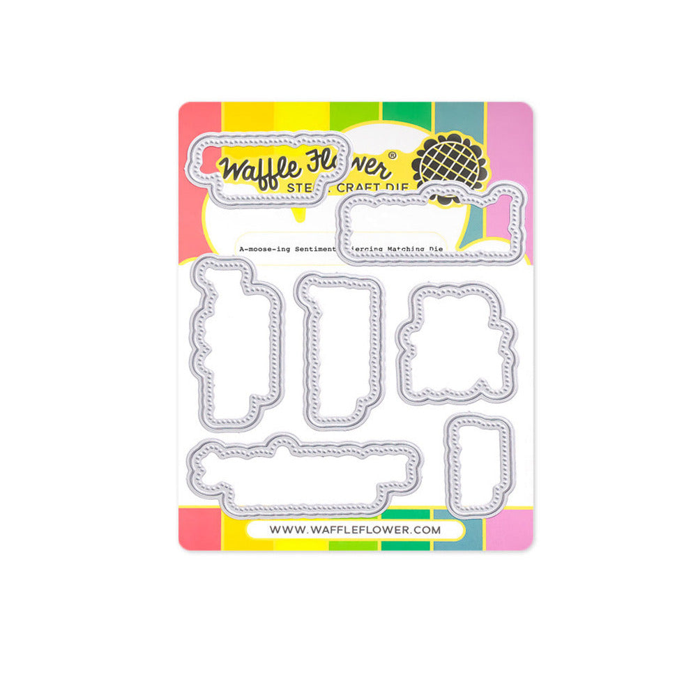 Waffle Flower A-moose-ing Sentiments Piercing Matching Dies 422126