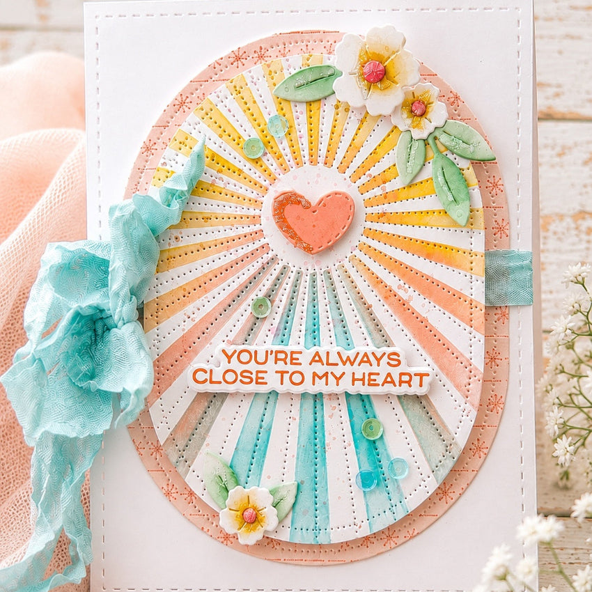 Waffle Flower A2 Piercing Elongated Ovals Dies 422504 close to my heart card