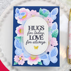 Waffle Flower A2 Piercing Elongated Ovals Dies 422504 hugs for today card