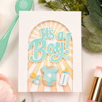 Waffle Flower A2 Piercing Sunburst Texture Die 422509 baby items card