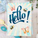Waffle Flower A6 Piercing Sunburst Texture Die 422510 bees butterflies hello card