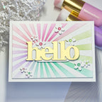 Waffle Flower A6 Piercing Sunburst Texture Die 422510 white flowers hello card