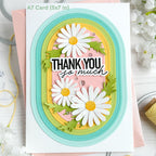Waffle Flower A7 Piercing Elongated Ovals Dies 422506 thank you so much card