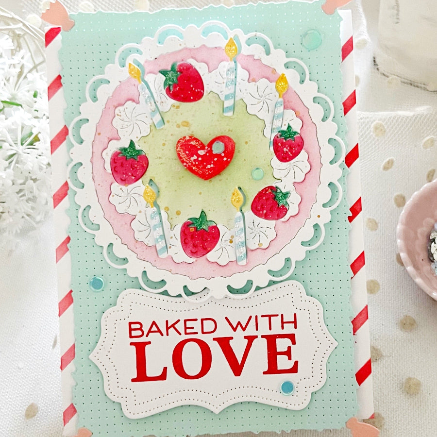 Waffle Flower A7 Piercing Texture Die 422428 strawberries