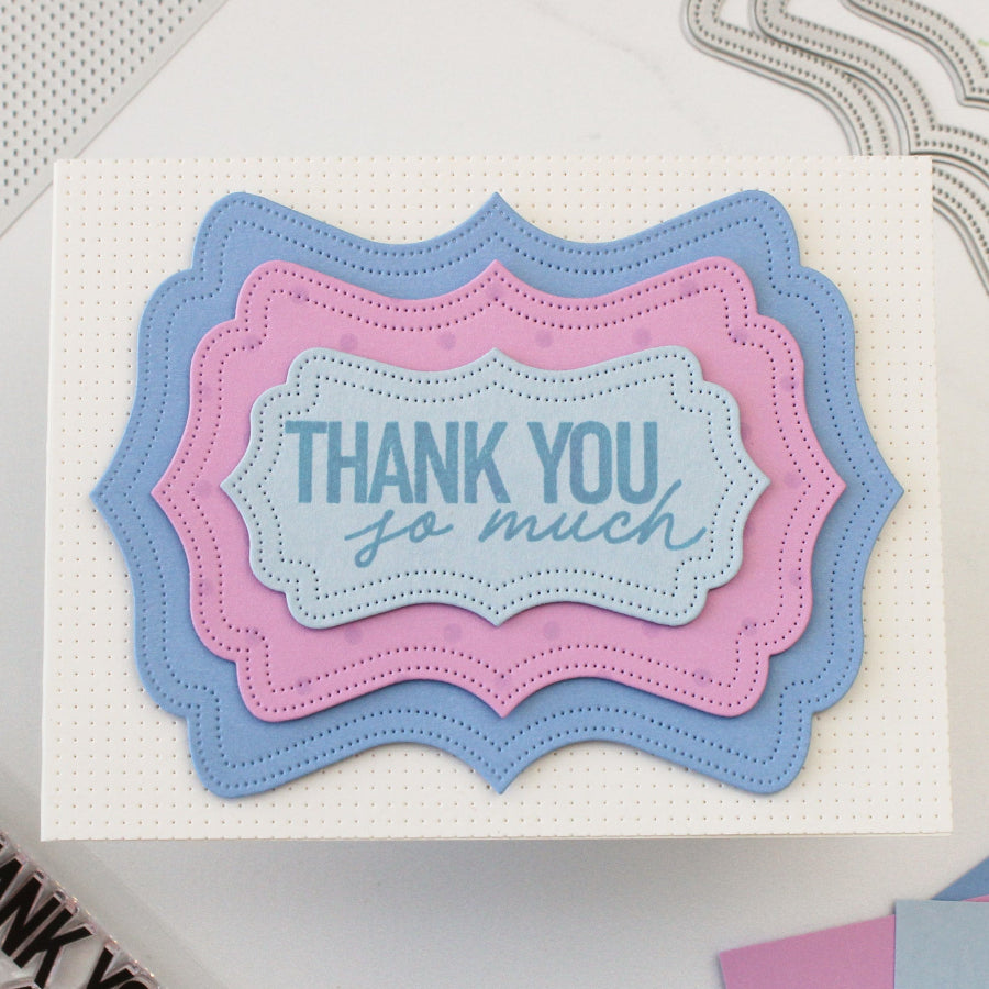 Waffle Flower A7 Piercing Texture Die 422428 thank you