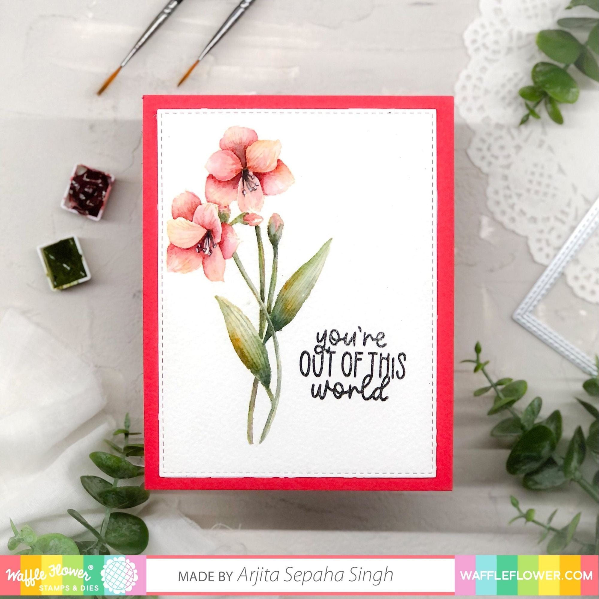 Waffle Flower AMARYLLIS Clear Stamps 420891 out of this world