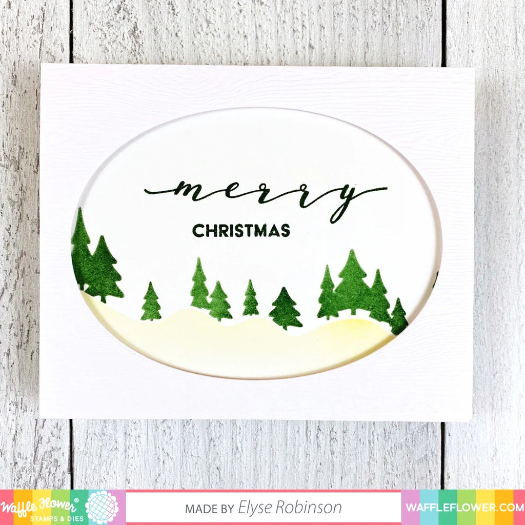 Waffle Flower Additional Oval Dies 310383 merry christmas