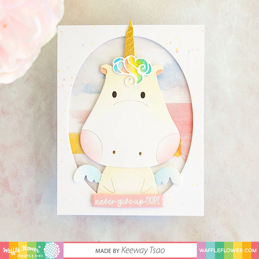 Waffle Flower Additional Oval Dies 310383 unicorn