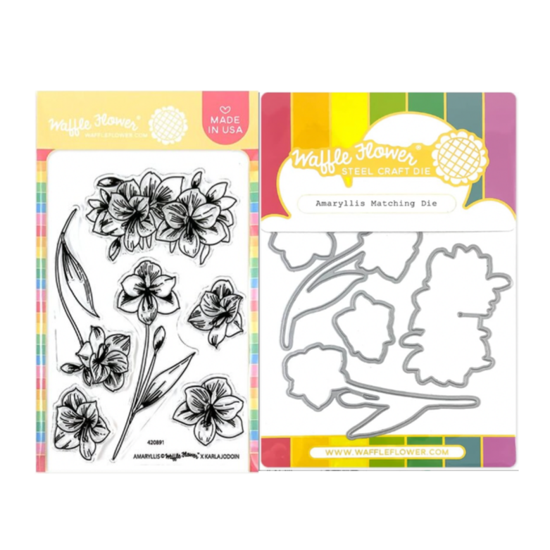 Waffle Flower Amaryllis Clear Stamp and Die Set wfc891
