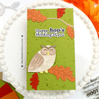 Waffle Flower Autumn Branch Dies 422246 green spotted background card