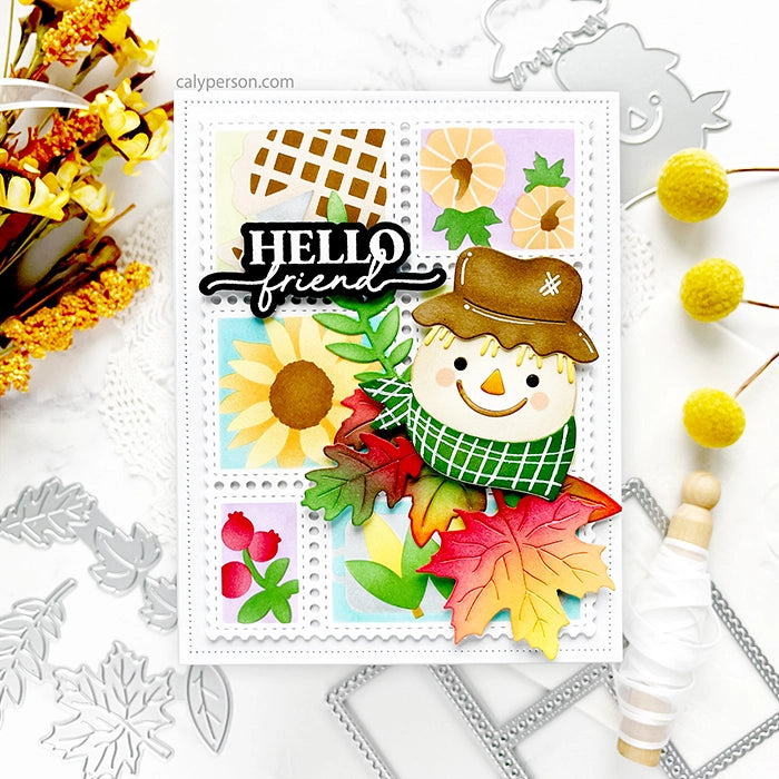 Waffle Flower Autumn Icons Die 421845 hello | color-code:ALT01
