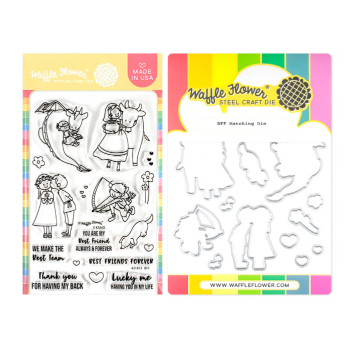 Waffle Flower BFF Clear Stamp and Die Set wfc1813