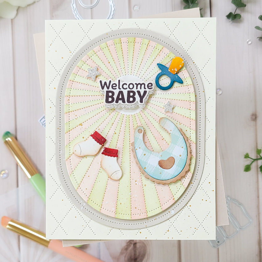 Waffle Flower Baby Announcement Dies 422530 welcome baby card