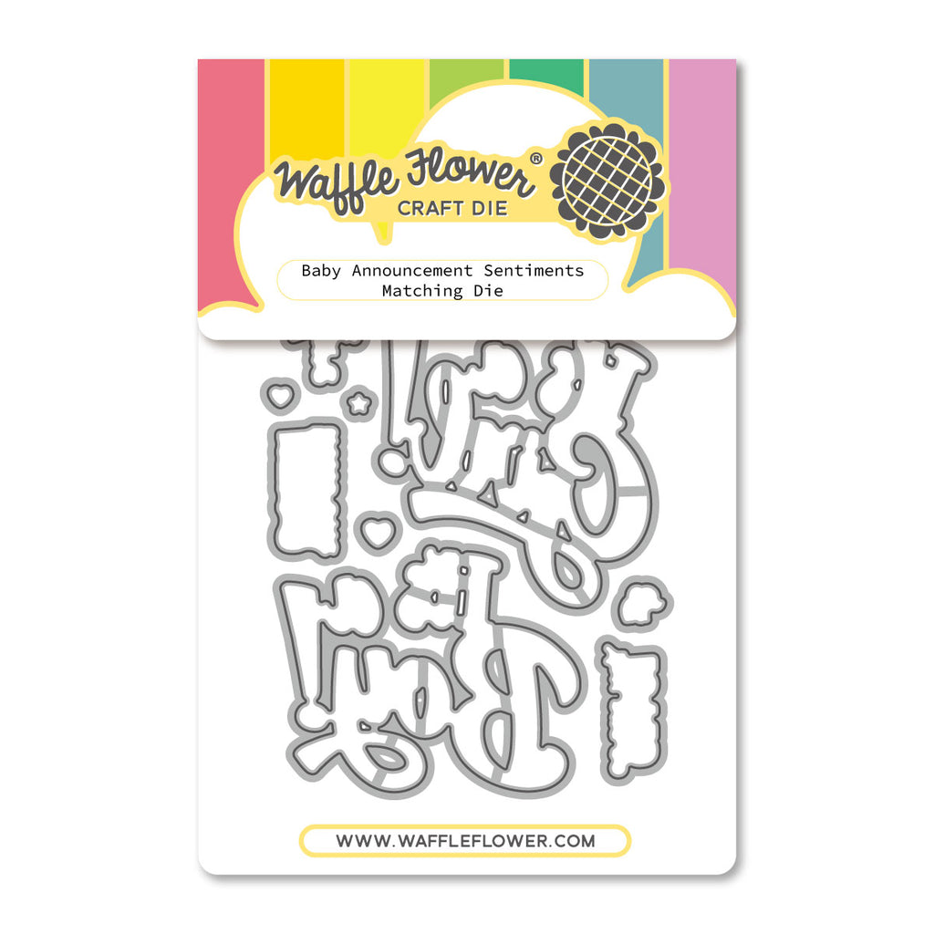 Waffle Flower Baby Announcement Sentiments Clear Stamp and Die Set product image 2