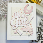 Waffle Flower Baby Announcement Sentiments Clear Stamps 422527 a new adventure card