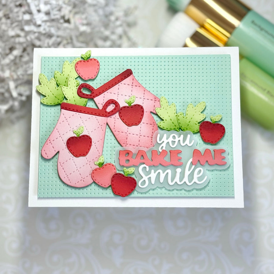 Waffle Flower Bake Me Happy Word Dies 422394 apples