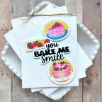 Waffle Flower Bake Me Happy Word Dies 422394 cake