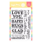 Waffle Flower Baked with Love Sentiments Clear Stamps 422261