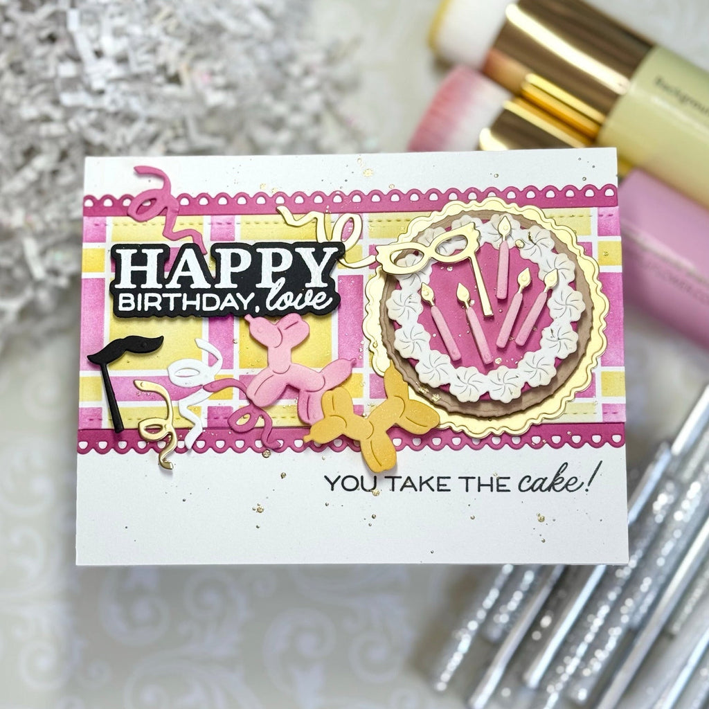 Waffle Flower Baked with Love Sentiments Clear Stamps 422261 mask