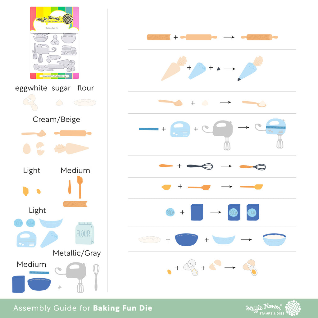 Waffle Flower Baking Fun Dies 422258 assembly guide