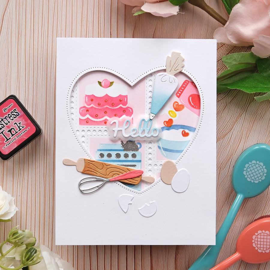 Waffle Flower Baking Fun Dies 422258 heart