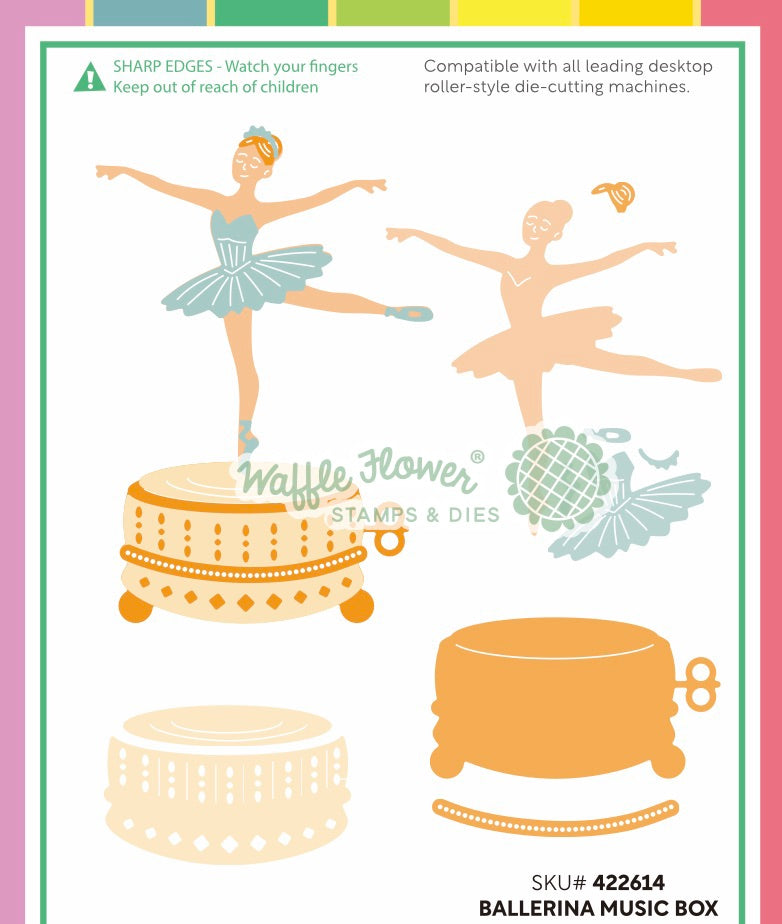 Waffle Flower Ballerina Music Box Dies 422614 guide