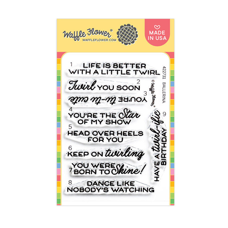 Waffle Flower Ballerina Sentiments Clear Stamps 422731