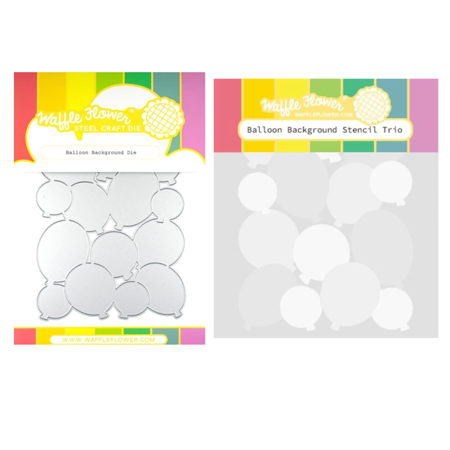 Waffle Flower Balloon Background Die and Stencil Trio Set