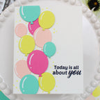 Waffle Flower Balloon Cluster Dies 422568 today is all about you card