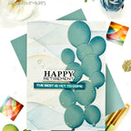 Waffle Flower Balloon Cluster Dies and Stencil Set green balloons card