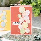 Waffle Flower Balloon Cluster Dies and Stencil Set happy retirement card