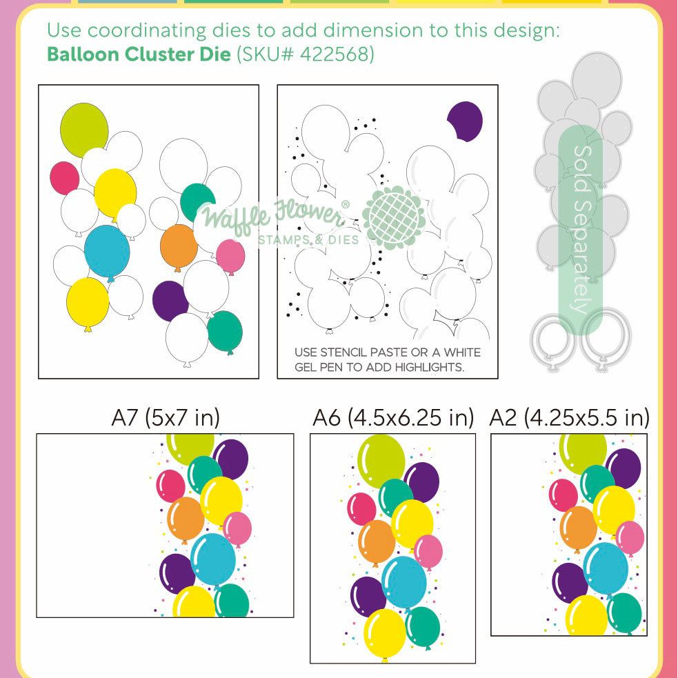 Waffle Flower Balloon Cluster Stencils 422569 layering guide